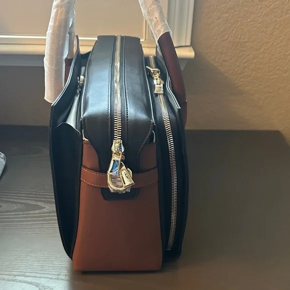 DVRH Tan Brown Black Women's Concealed Carry Leather Satchel w/Shoulder Strap - Picture 2 of 16